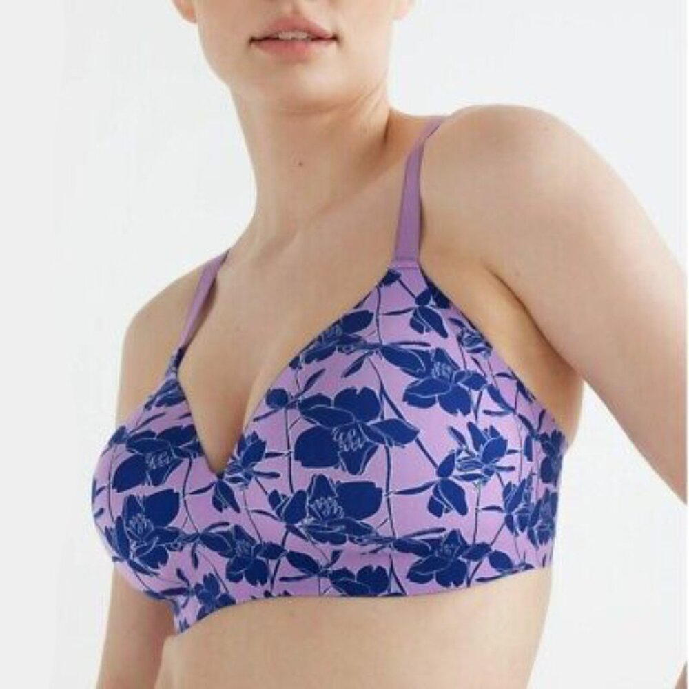 Knix Lavender and Navy Floral Bra